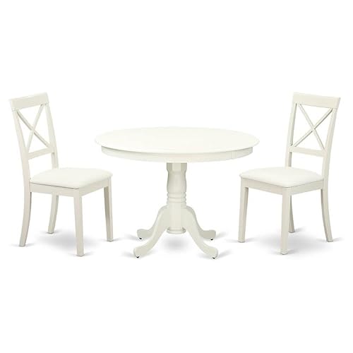 HLBO3-LWH-LC 3 Piece Dining Set Contains a Round Dining Table