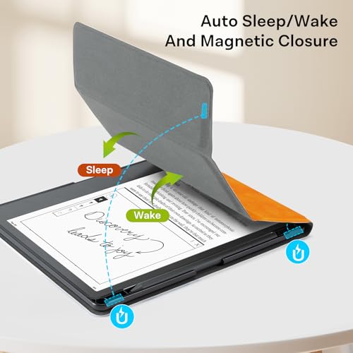 Image of CoBak Stand Case for Kindle Scribe - Premium Folio Leather Cover with Pen Holder, Auto Sleep /Wake, and Stand Feature - Compatible with 10.2 Inch Kindle Scribe (2022 /2024 Release)