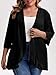 MK Shop Limited Plus Size Cardigan for Women Casual 3/4 Sleeve Lightweight Soft Open Front Cardigans with Pockets Black 2XL