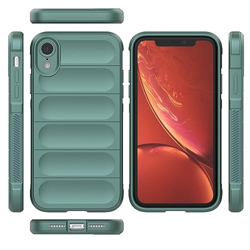 Image of Amazon Brand - Solimo Mobile Cover for Apple iPhone XR | Full Camera Protection | Liquid Silicon Case | Flexible Bumper Case for Apple iPhone XR (Green)