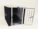 Callieway® ALU DOGBOX/Hundebox/ALU Hundkäfig für Büro und Daheim (nur vertikale Stäbe) (XLarge: 95cm (L), 66cm (B;Türseite), 70cm (H))