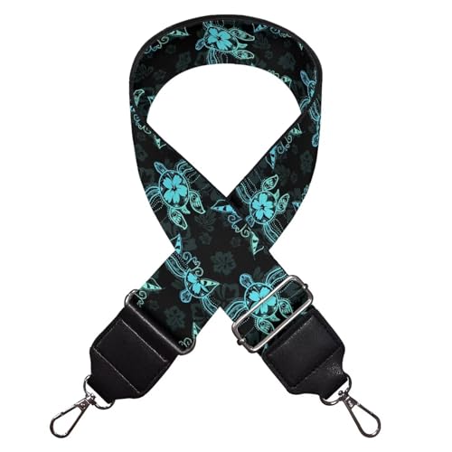 Image of Talayituse Turtle Hibiscus Print Shoulder Strap Wide Purse Bag Strap Adjustable Replacement Belt Luggage Crossbody Shoulder Bag Strap for Women Girls