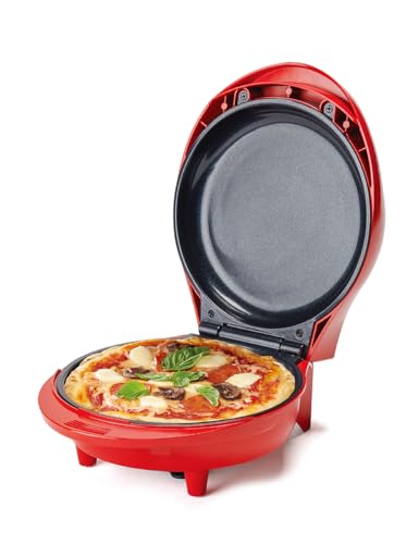 Betty Crocker 7.5" Mini Pizza & Meal Maker, 1000W Indoor Electric Grill, Nonstick Pan for Pizzas, Quesadillas, Nachos and more, Personal Pizza Machine for Delicious Meals and Snacks, BC-5962RC, Red by Betty Crocker - Image 2