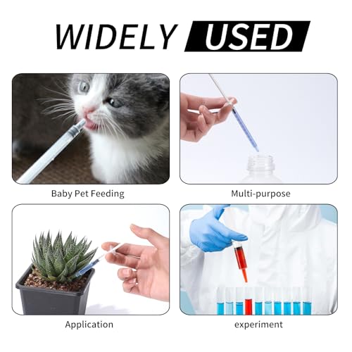 20 Pack 1ml Syringe for Liquid, 1cc Plastic Small Syringes for Scientific Labs, Measuring Liquids, Feeding Pets, Medical Student, Oil or Glue Applicator, Non-Sterile, No Needle