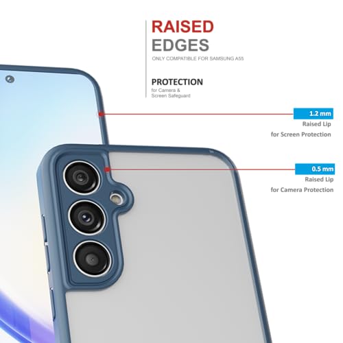 Image of Thermoplastic Polyurethane Slim Case For Samsung Galaxy A55,[Anti-Yellowing Technology] [Military Grade Drop Protection] Shockproof Slim Hybrid Phone Case For Samsung Galaxy A55 5G-Indigo Blue