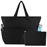 Koytoy Corduroy Tote Bags for Women - Large Capacity Shoulder Bags Handbags with Zipper, Ideal for Laptop, School, Work, Travel, Shopping & Daily Use