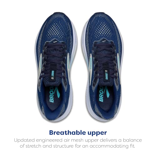 Brooks Women’s Ghost 17 Neutral Running Shoe - Navy/Green/Turquoise - 5.5 Medium