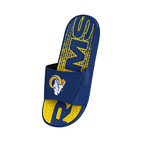 FOCO Los Angeles Rams NFL Mens Gel Slide, Gradient Wordmark, 13-143