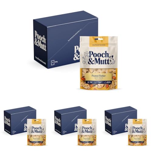 Image of Pooch & Mutt - Peanut Butter Meaty Treats, Dog Treats Grain Free, Digestive Friendly and Vegan, Pack of 28x120g (packaging may vary)