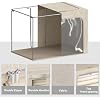 4 Pack Clothes Storage Bins with Metal Frame - Linen Fabric Foldable Stackable Container Organizer Set with Clear Window & Carry Handles & Zippers (Beige, 23.6x16.5x15.7)