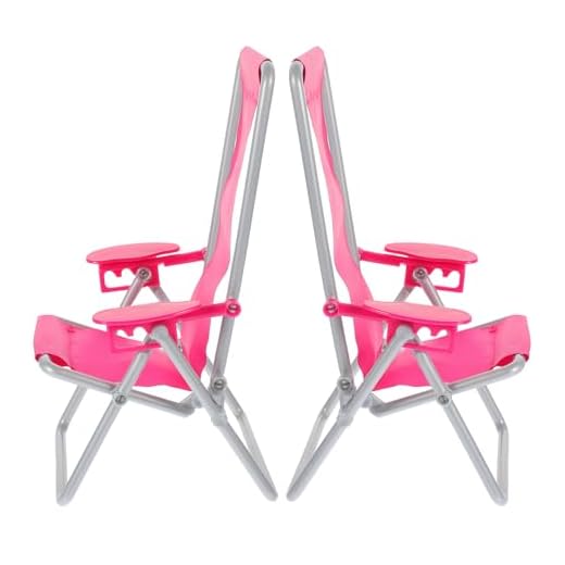 STOBOK 2PCS Mini Dolls House Miniature Folding Beach Chairs Plastic Beach Lounge Chairs Dollhouse Furniture Accessories