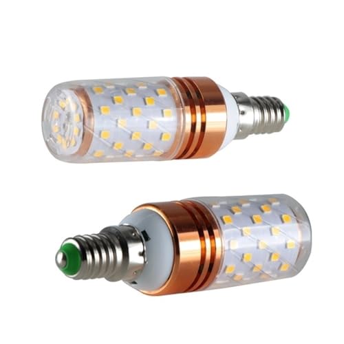 HHF Illuminazione, Confezione da 2, Lampadina a LED a Mais E27/E14/B22 12W DC12v 24v 36v 48v 60v faretto a Candela Lampada for la casa(Warm White E14,AC Dc 24v 36v)