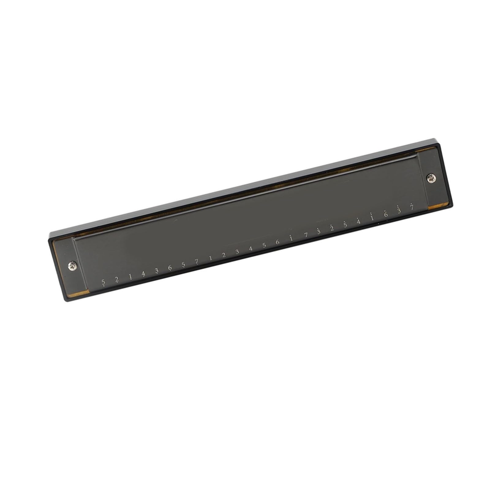 Einsteiger Mundharmonika C-Dur-Mundharmonika Mit 24 Löchern Glänzend Schwarzen Stimmzungen Grundplattenstärke: 1.0 Mm(MattexBlack)