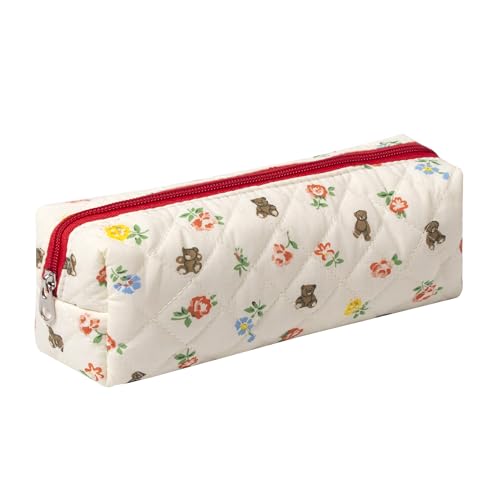 OZAOZ Pencil Case Office College School Storage Bag Pouch Holder Box Organizer Makeup Pouch Cosmetic Bag Aesthetic Cute Pen Case for Girls Boys Kids (Bunny bear)