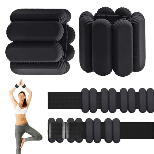Last Page Pilates Wrist & Ankle Weights for Women Wearable Strong Arm & Leg Weights Set of 2 Adjustable Ankle Weights for Walking Yoga Dance Barre Gym (black 1lbs x2)