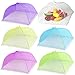 (6 Pack) Esfun 17" Colored Mesh Screen Food Cover Tents for Outdoors, Reusable and Collapsible Picnic Food Net Cover Umbrella Protect Your Food and Fruit From Flies,Mosquitoes and Bugs