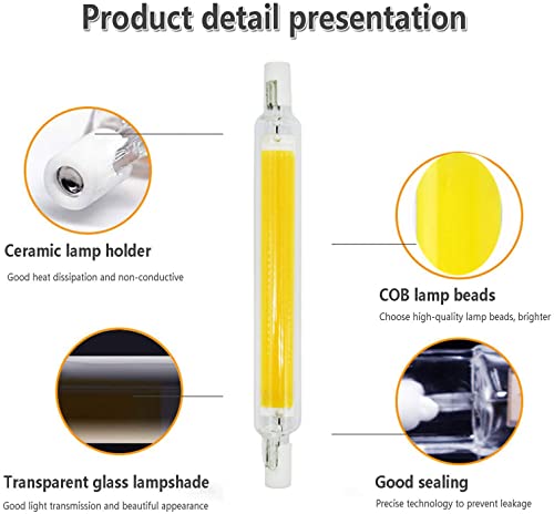 118Mm 20W R7S Led Bulb (2 Pack) 100W Halogen Equivalent 118Mm J-Type High Brightness 20W 120V R7S Base 6000K Daylight White J Type T3 118Mm Double Ended Flood Light 360°Beam Angle Landscape Lights #TOP2