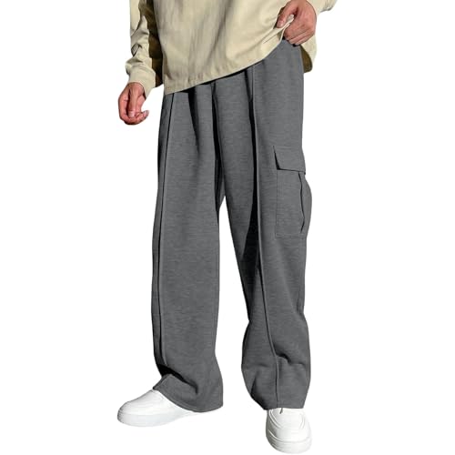 Genérico Pantalón Jogging para niño Chándal de pie para niño, cintura elástica, pantalones Jogging Garcon bolsillos laterales cintura elástica Training Pants de holgados para niños, Grey-1., 6-7 Años