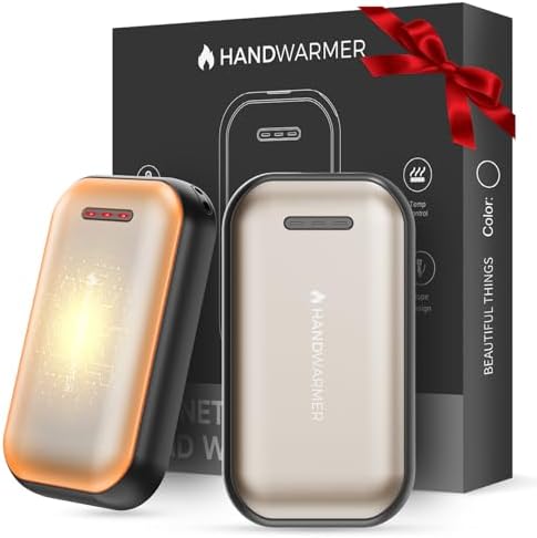 Handwärmer Elektrisch 2-Pack – 6000mAh Magnetischer Taschenwärmer, USB-C Elektrische Handwärmer Wiederaufladbar Schnellheizung, 3 Heizstufen Bis 55°C, für Outdoor, Camping, Golf, R