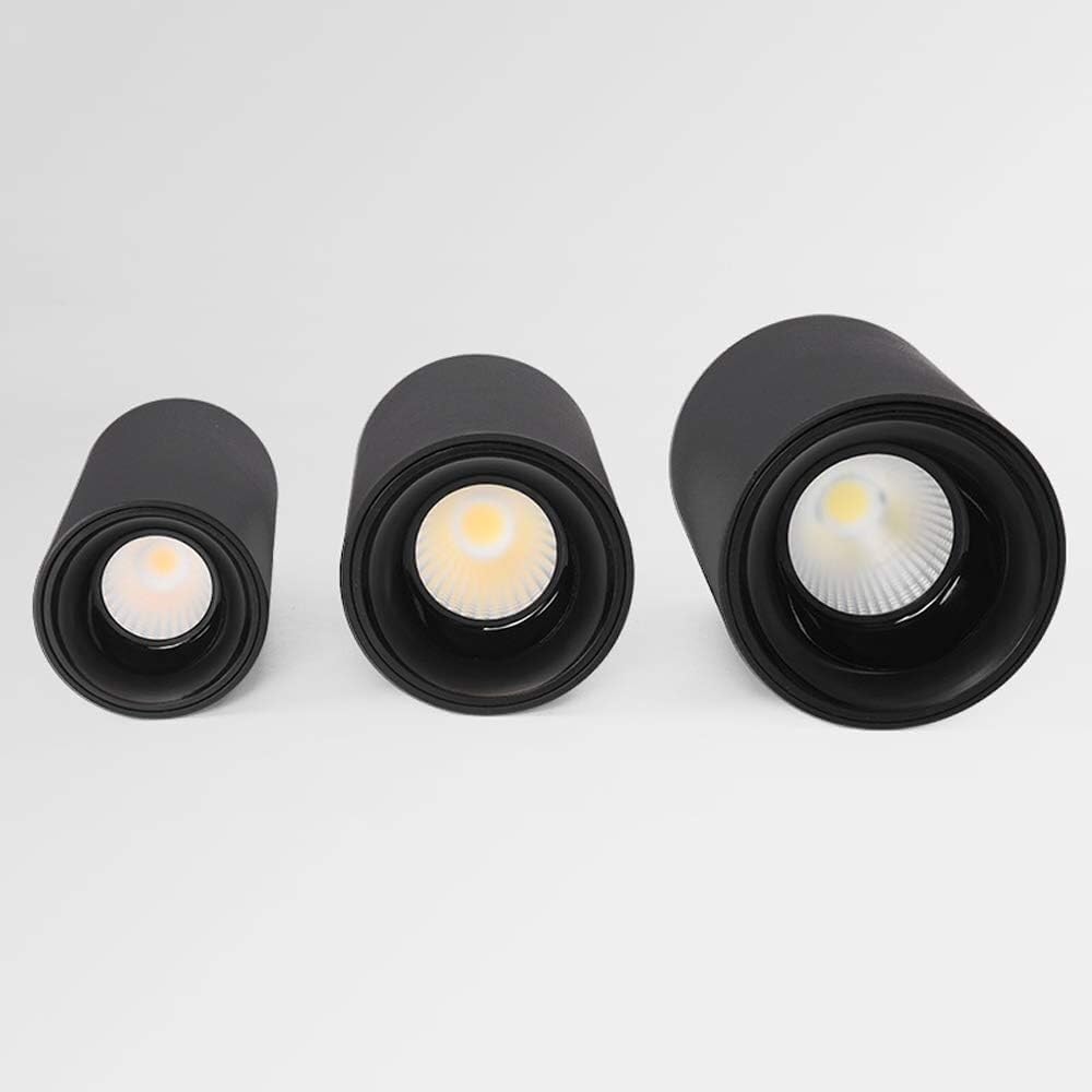 Iluminación Barra de luz de techo redonda negra resistente, accesorios de iluminación comercial for hotel, foco montado en la pared, focos LED de alto brillo for interiores for el hogar(3500k,20w)