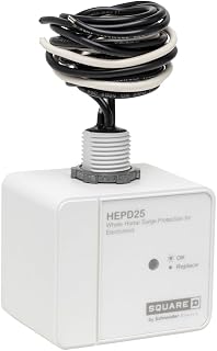 Schneider Electric - Square D Whole Home Surge Protection Device (HEPD) - 25kA Amps, 120/240 V, 1 Phase, 3 Wire, Type 2 SPD - AC Surge Protection, Home Electronics Protection Device (HEPD25C)