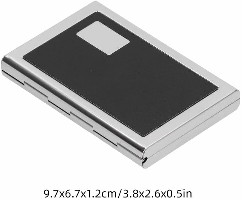 6 Slots Stainless Steel Credit Card Holder Portable Slim Storage Box Daily Arrangement Case Pocket Style Business Cards Organizer(Black)