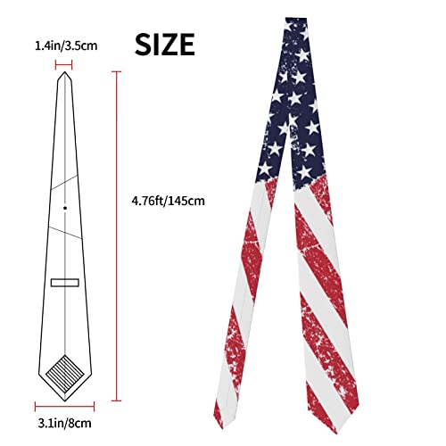 American Flag Necktie For Men Women,Casual Novelty Crazy Suiting Tie For Party Gift #TOP4