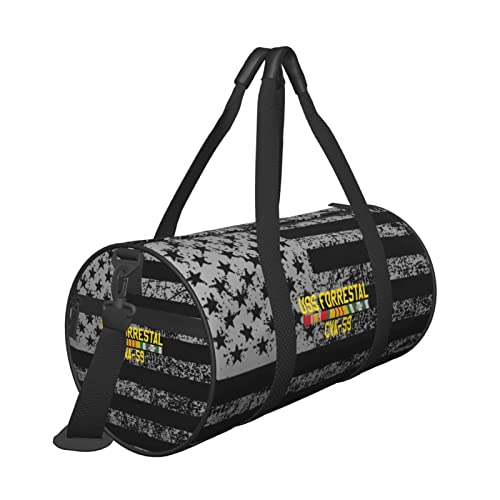 Uss Forrestal Cva-59 With Vietnam Service Ribbons Travel Luggage Rolling Duffel Bag Sports Foldable Duffel Bag, American Flag #TOP3