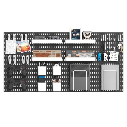 MULSAME Pegboard Combination Kit, Wall Mounted Storage Set with 8