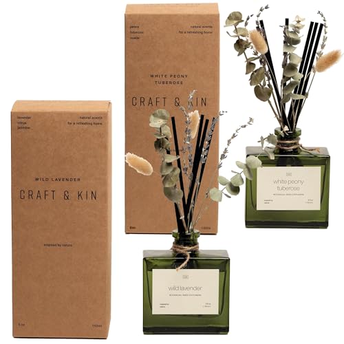 Set Difusor de Varillas con Flores Secas Wild Lavender y White Peony miniatura 1