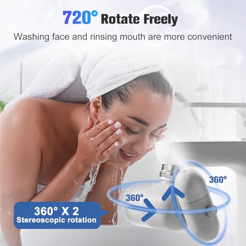4 modes multifunctional kitchen amp bathroom water filter for sink faucet with 2pcs replacement filters - 999 chlorine removal - skin hydration in 2 weeks-compatible with most of faucet