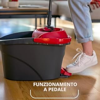 Vileda, Sistema lavapavimenti Ultramax Turbo, Adatto a tutti i pavimenti, Forza pulente della microfibre, Lavabile in lavatrice fino a 60 °C, Sistema lavapavimenti sostenibile, Vileda Love It Clean