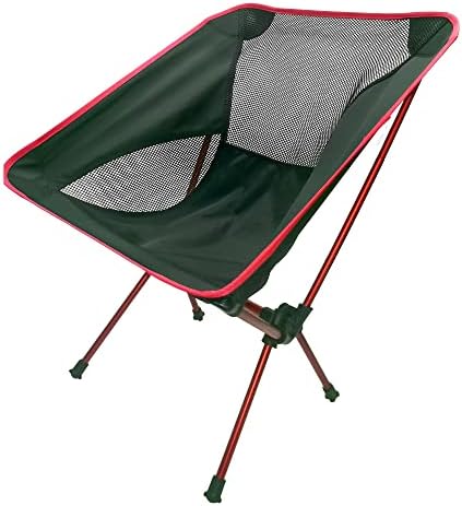 Paradmas Portable Folding Camping Chair for Adults, Lightweight Compact Chair for Outdoor Camp, Beach, Travel, Picnic, Lawn, Hiking, Backpack Chairs, Supports 320LBS, Red