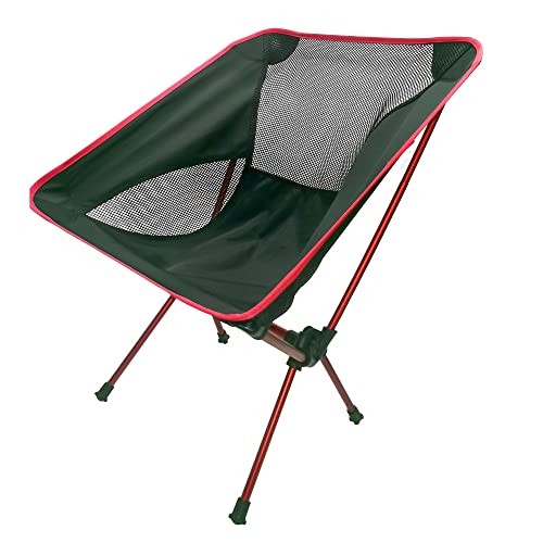 Paradmas Portable Folding Camping Chair For Adults, Lightweight Compact Chair For Outdoor Camp, Beach, Travel, Picnic, Lawn, Hiking, Backpack Chairs, Supports 320Lbs, Red #TOP2