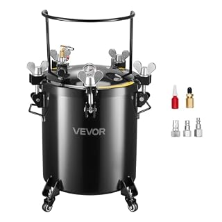 VEVOR Heavy Duty Steel Pressure Pot, 10.6 Gal/40 L Heavy Duty Steel Air Tool Pressure Pot, Pressures Pots with Three Quick-Connect Couplers for Home Use, DIY, Art Creations, Large-Diameter Tank