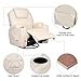 Esright Massage Recliner Chair Heated Composite Material Ergonomic Lounge 360 Degree Swivel (Cream)