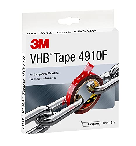 {Cinta Adhesiva Doble Cara Transparente 3M Cinta Adhesiva Doble Cara 3M VHB Cinta Adhesiva 4910F - diseño transparente que permite unir material transparente y conseguir una línea de unión...
