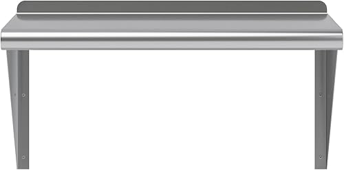 Miniatura 4 de AmGood Estantería de pared de acero inoxidable  Certificado NSF  Estantería metálica para electrodomésticos y equipos  Cocina, Restaurante, Garaje,