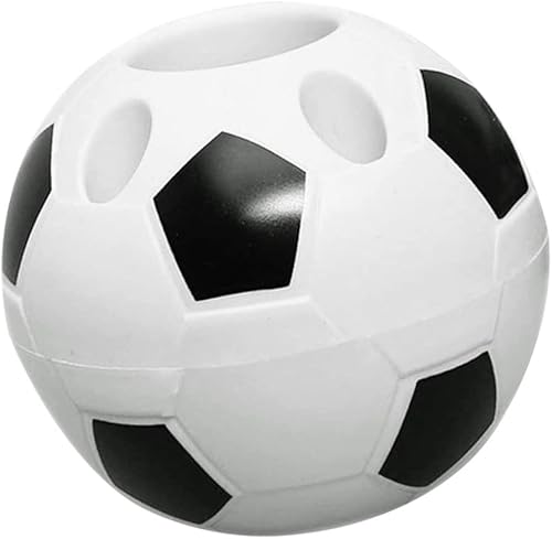 Portalápices con forma de fútbol Organizador de almacenamiento de lápices de escritorio Contenedor Decoración de mesa Soporte de bolígrafo de fútbol