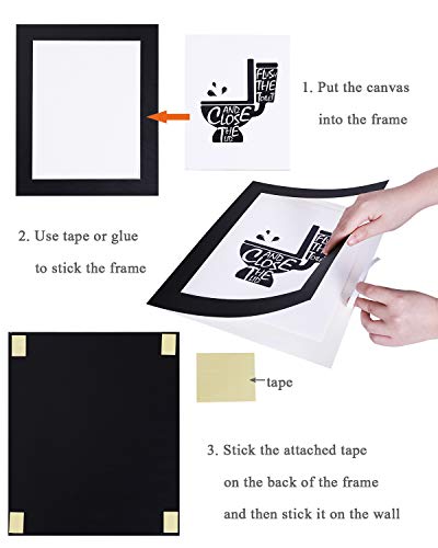 Joysnana Bathroom Decor Wall Art Prints with Paper Frames; Funny Wall Signs Black and White Canvas Artwork Poster Carboard Frames 810inch set of 4 (Black and White)