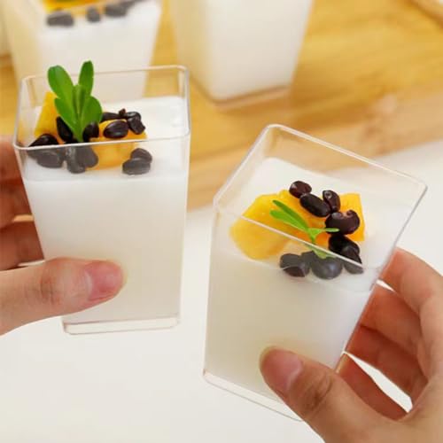 mwellewm 100Pcs Dessert Cups with Spoons&Cocktail Picks 5 Oz Mini Clear Plastic Parfait Shooter Cup Round Small Round Serving Goblet Disposable Appetizer Fruit Desert Bowl for Party Charcuterie by mwellewm - Image 7