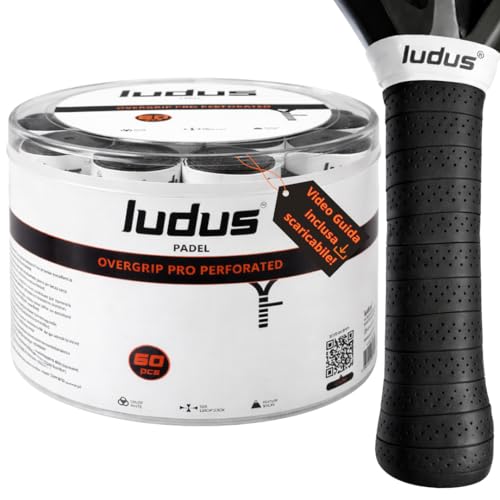 Ludus Overgrip Padel perforiert schwarz | Extra Grip rutschfest und atmungsaktiv | Komfort PRO & Schweißabsorption | Set 60 Stück (60)