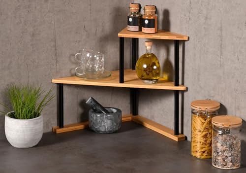 Kesper | Étagère d'angle de Cuisine à 2 Niveaux, matériau: Bambou...