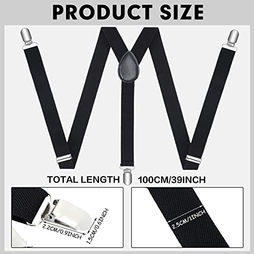 Seematn 12 Pcs Suspenders For Men Adjustable Suspender Elastic Y Back Style Suspenders Belts For Men Boy Costume Accessories (Black) #TOP1