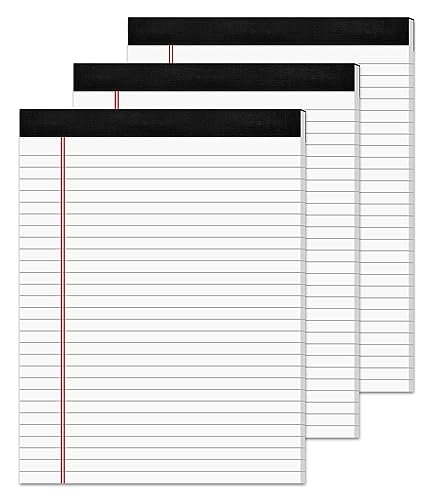 3 Pack Legal Pads 8.5 x 11 White Notepads Paper Tablets- Note Pads 8.5 x 11