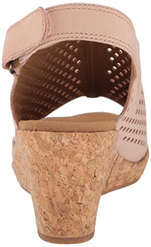 Rockport Women's Briah Perf Sling Wedge Sandal, Farro Nubuck, 5.5 #TOP2