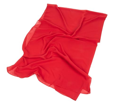 CXQRR Fashion Red Scarves for Women Lightweight Thin Chiffon Scarfs for Women Summer Shawl Warp Scarf(180cm*70cm) - Thumbnail 5