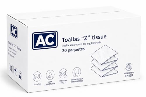 Miniatura 3 de Toalla Secamanos Tissue Zig Zag Laminada 2 Capas Caja 3000 Unidades Papel Secamanos Tipo Z De Alta Absorción Uso Profesional Para Baños, Oficinas Y Hostelería