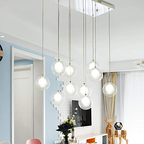 Lustre salon moderne et chic avec boules en verre art - 4
