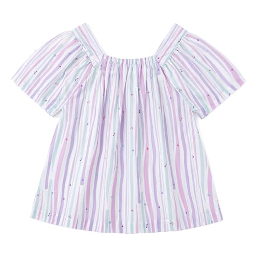 Image of Curipeer Toddler Girls Shirt Summer Casual Puff Short Sleeve Blouse Tops for Baby Girl